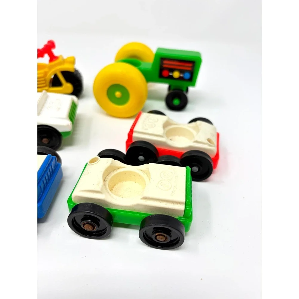 Vintage Fisher Price Little People Vehicles Lot of 8 Cars Tractor Motorcycle